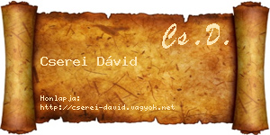 Cserei Dávid névjegykártya