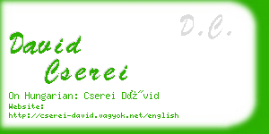 david cserei business card